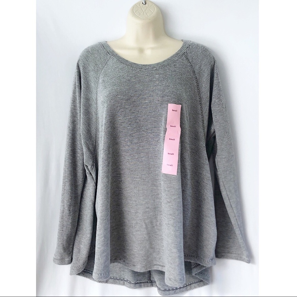 Tommy Hilfiger Sport Gray Striped Sweatshirt Sm
